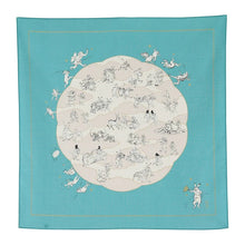 Load image into Gallery viewer, Frogs and Rabbits (Blue) Furoshiki Wrapping Cloth | Musubi (Japan)
