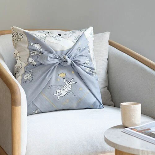 Frogs and Rabbits (Lavender) Furoshiki Wrapping Cloth | Musubi (Japan)