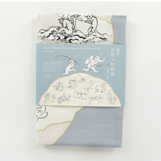 Frogs and Rabbits (Lavender) Furoshiki Wrapping Cloth | Musubi (Japan)