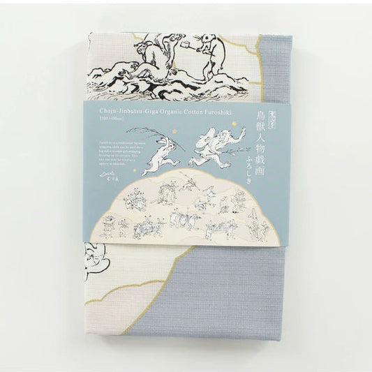 Frogs and Rabbits (Lavender) Furoshiki Wrapping Cloth | Musubi (Japan)