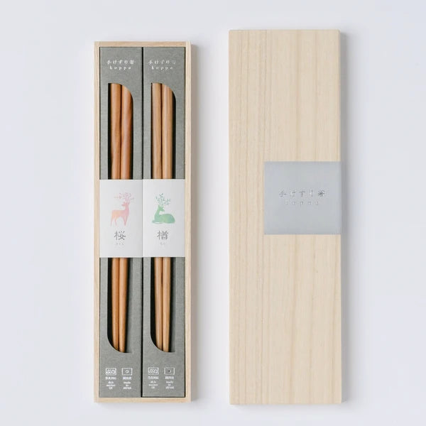 Koppa Hand-Rolled Chopsticks Set | Sakura & Oak | Ogishi Tadashi Shoten (Japan)