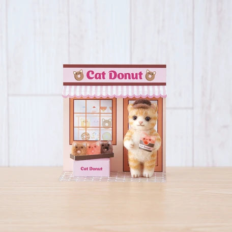Needle Felting Kit | Cat Donut Shop | Hamanaka (Japan)