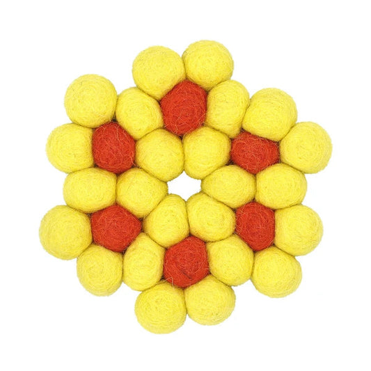 Felted Wool Flower Coaster | Tomo (Japan)