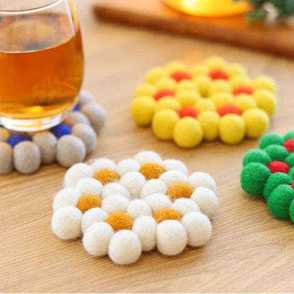 Felted Wool Flower Coaster | Tomo (Japan)