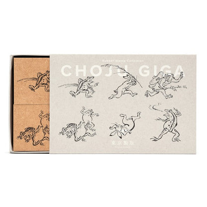 Choju Giga Birds & Beasts Wood & Rubber Stamp Set |  Tokyo Seihan (Japan)