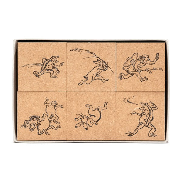 Choju Giga Birds & Beasts Wood & Rubber Stamp Set |  Tokyo Seihan (Japan)