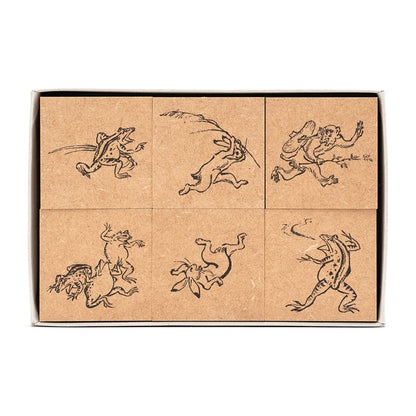 Choju Giga Birds & Beasts Wood & Rubber Stamp Set |  Tokyo Seihan (Japan)