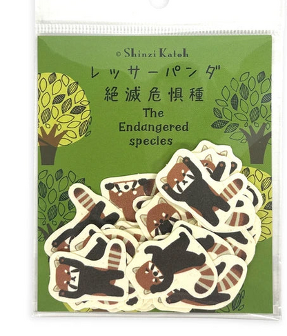 Red Panda Banana Paper Flake Stickers | Banana and Planet (Japan)