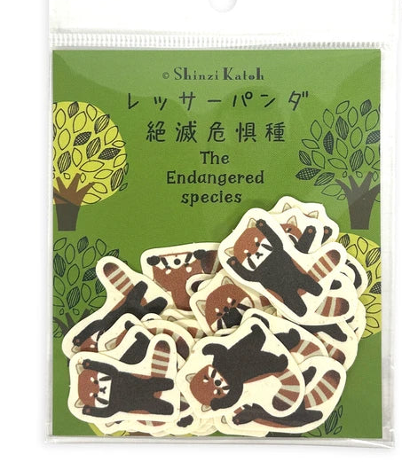 Red Panda Banana Paper Flake Stickers | Banana and Planet (Japan)