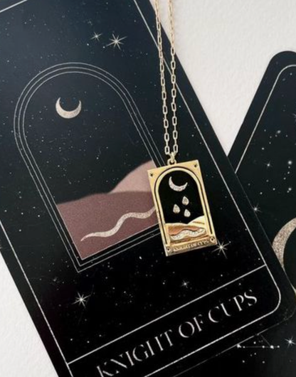 Tarot Card Necklace | Knight of Cups | 14K Gold/stainless steel | Christine Jehlickova (ONT)