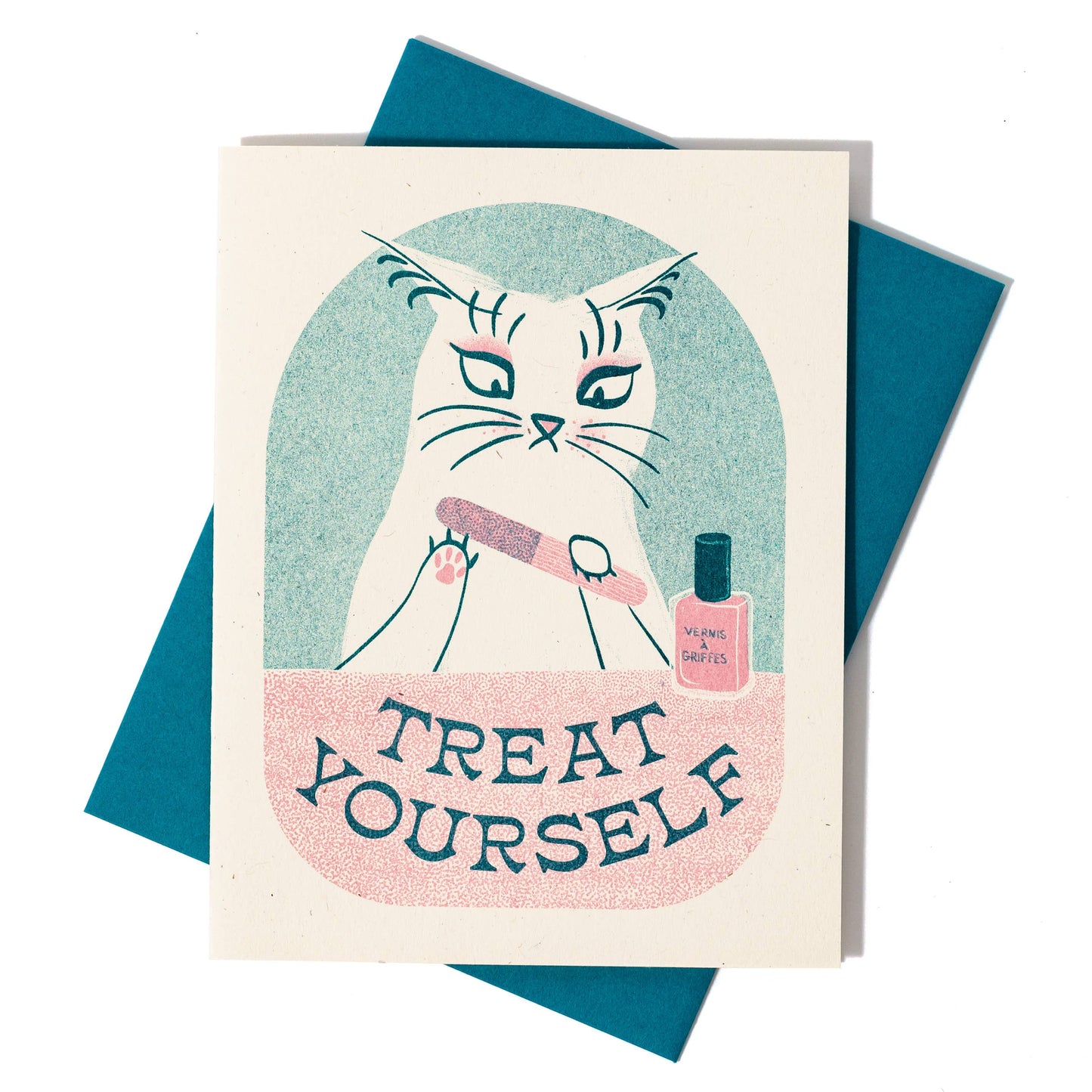 Treat Yourself Risograph Greeting Card | Bromstad Printing Co. (VA)