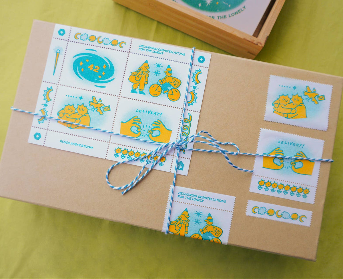 Constellations zine and stamp sheet by Pencil and Post, alternate view 2