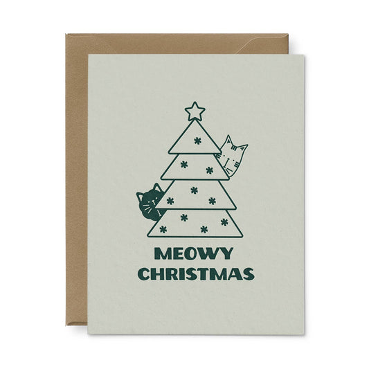 Meowy Christmas Tree Greeting Card | Ruff House Print Shop (KS)