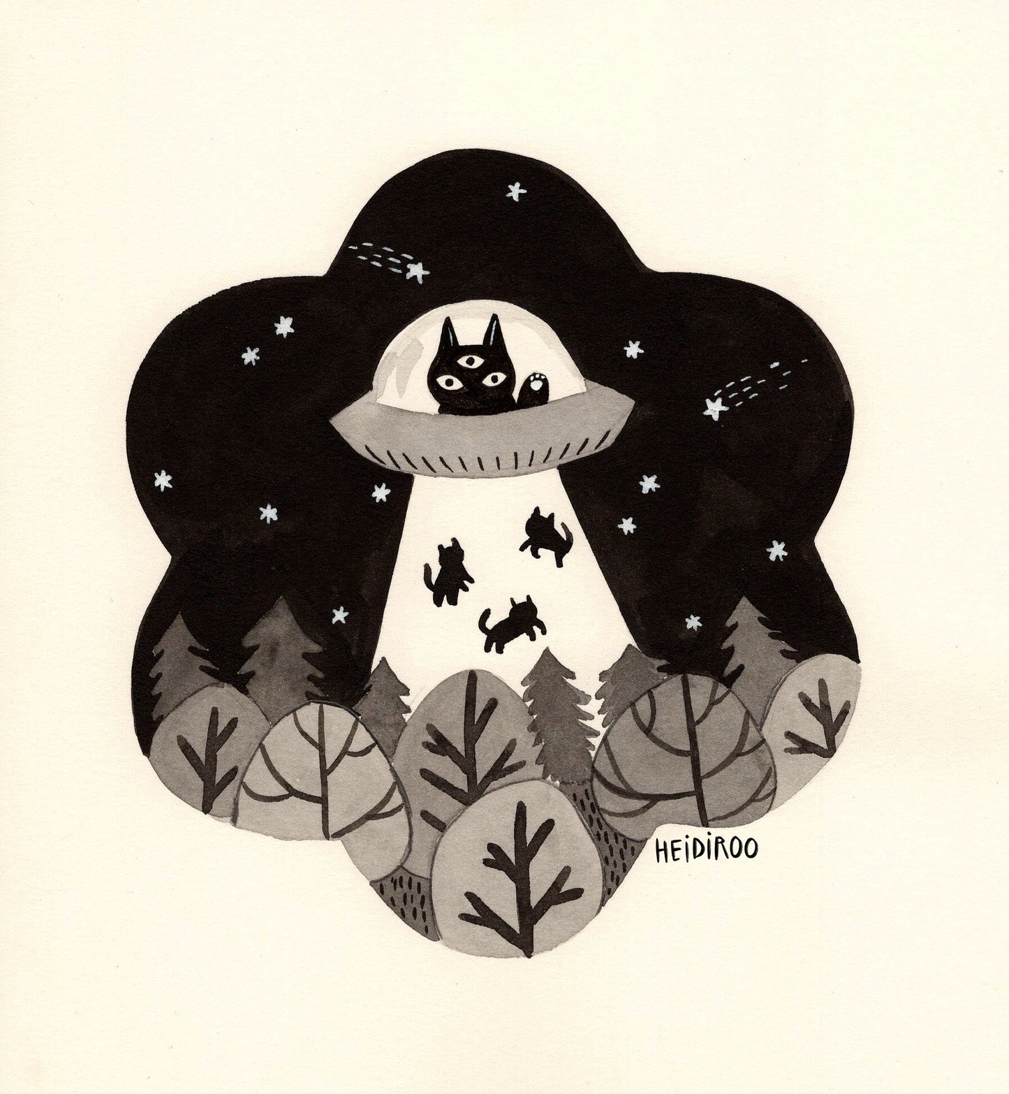UFO Cat Savior Art Print | Heidi Moreno (CA)