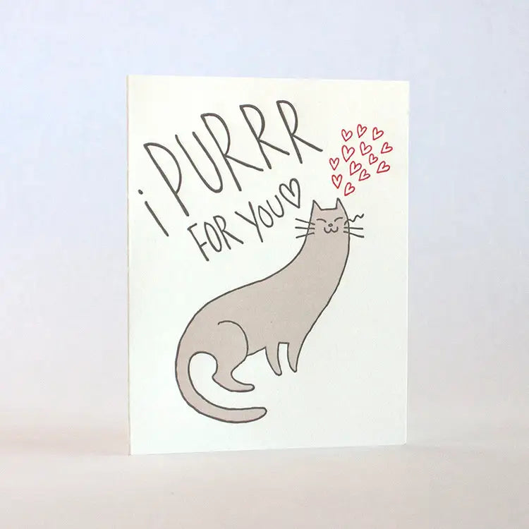 I Purr For You Letterpress Card | Fugu Fugu Press(CA)