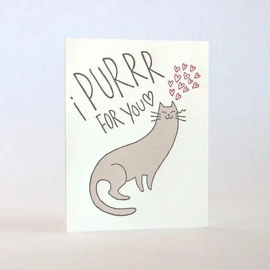 I Purr For You Letterpress Card | Fugu Fugu Press(CA)