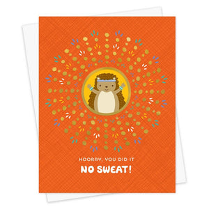 Hooray Hedgehog Foil Stamped Congratulations Card | Night Owl Paper Goods (AL)