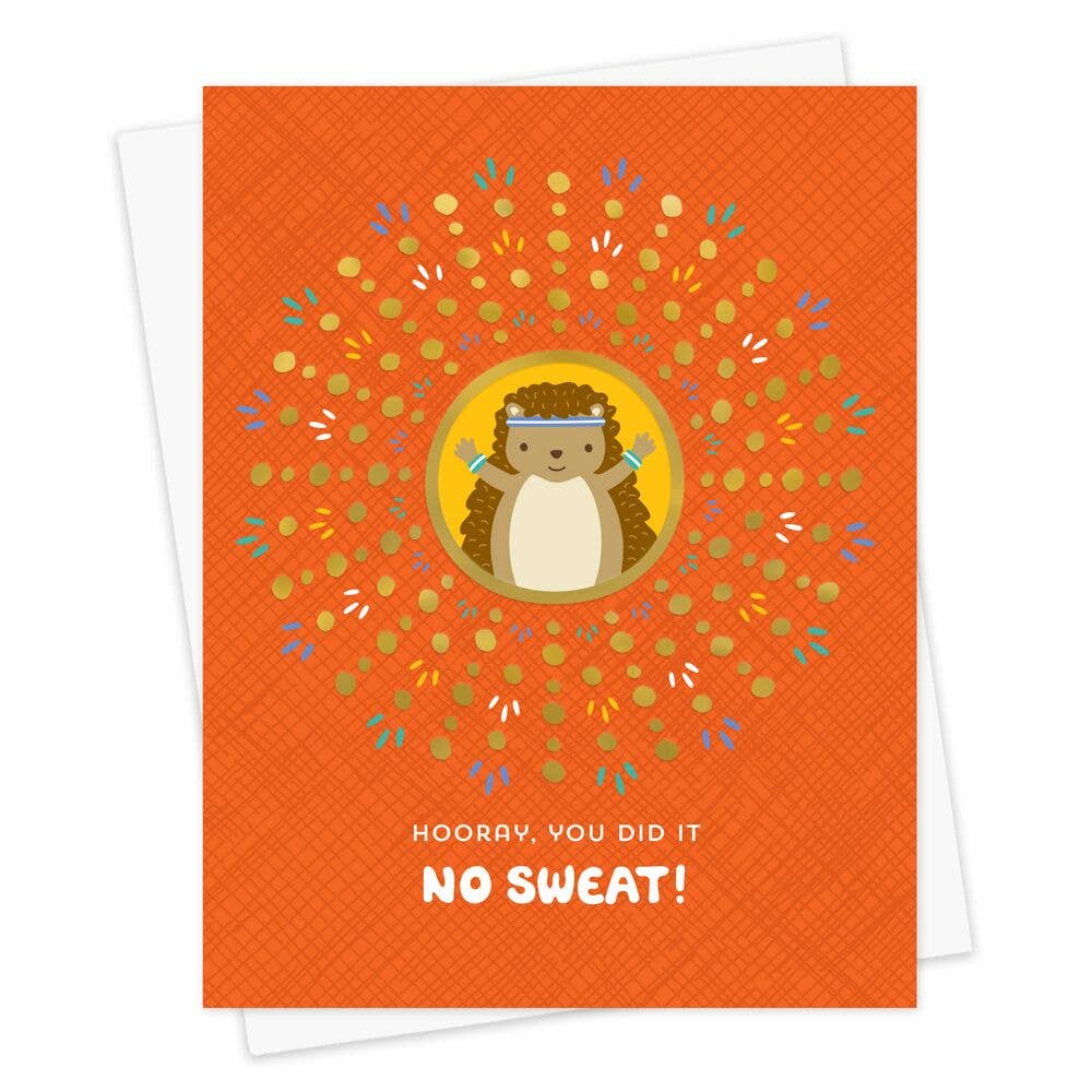 Hooray Hedgehog Foil Stamped Congratulations Card | Night Owl Paper Goods (AL)
