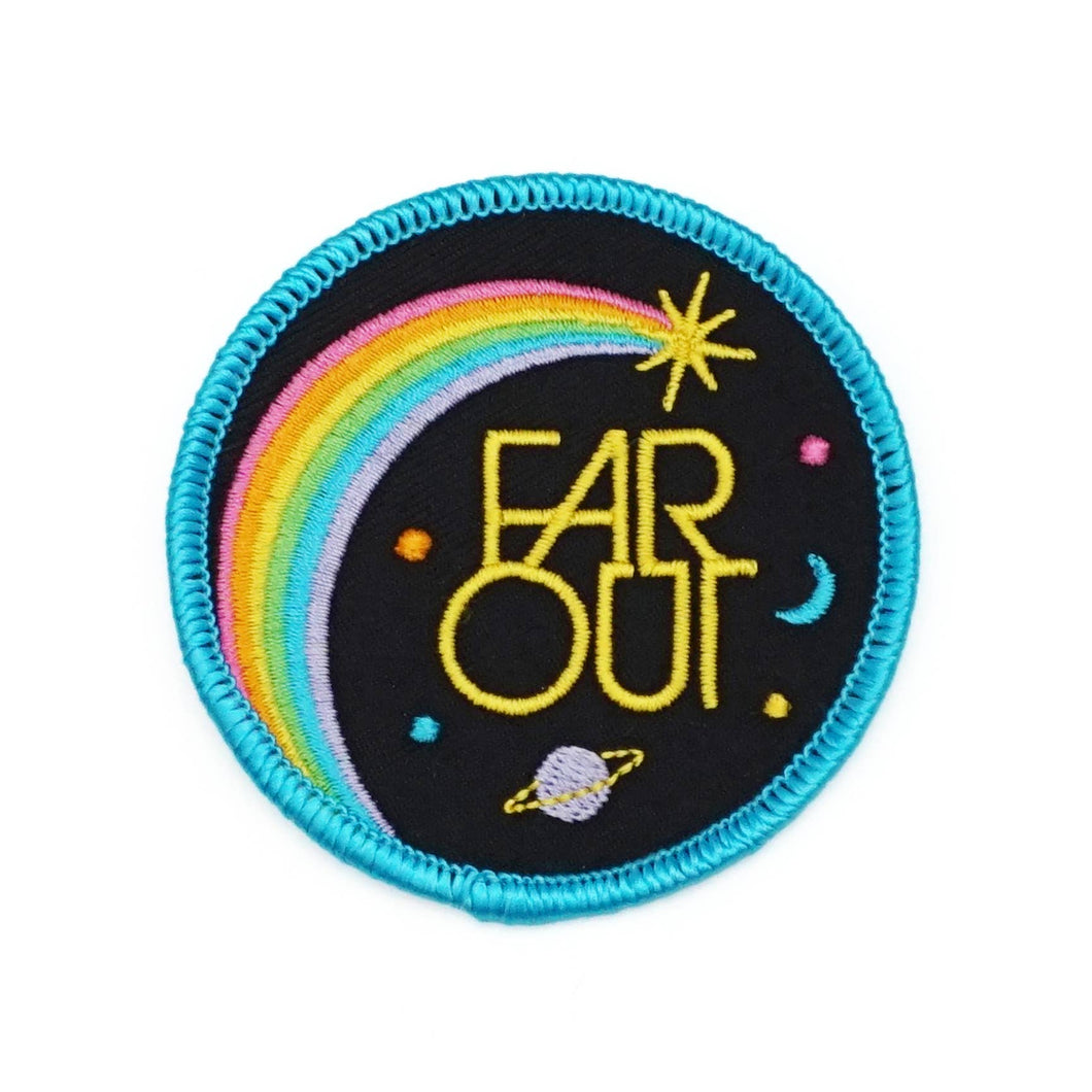 Far Out Embroidered Patch | Lucky Horse Press (NJ)