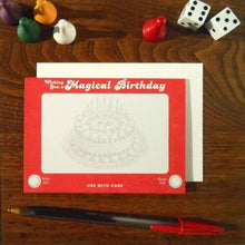 Load image into Gallery viewer, Etch A Sketch Letterpress Birthday Card | Amber Favorite (IL)
