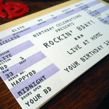 Load image into Gallery viewer, Birthday Rock Ticket Letterpress Card | Amber Favorite (IL)
