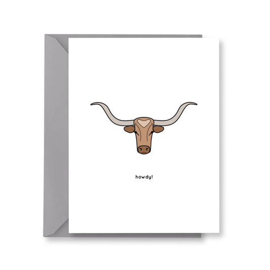 Howdy, Longhorn Greeting Card