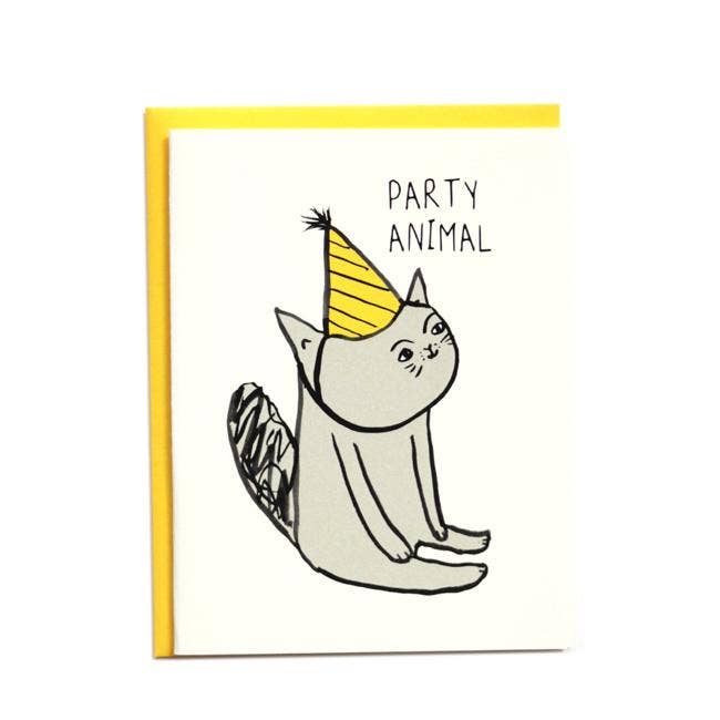 Party Animal Cat Birthday Card | I Must Draw (CA)