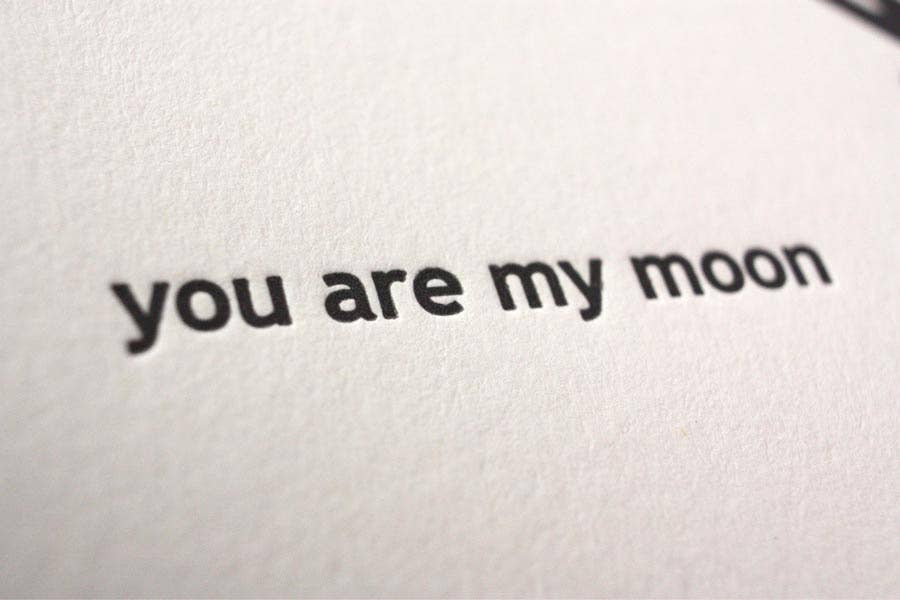 You Are My Moon Letterpress Card | Fugu Fugu Press ( CA)