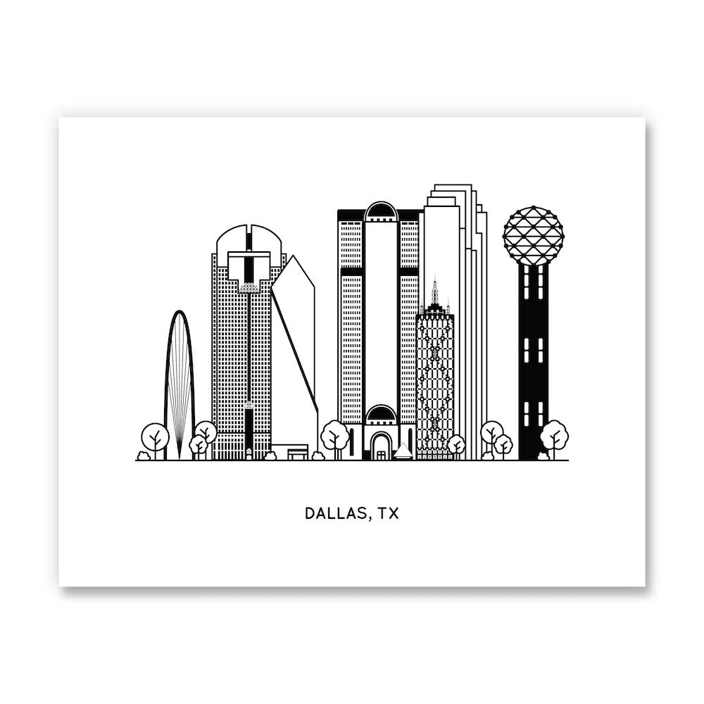 Dallas, Texas Mini Art Print | Kelly Renay (TX)