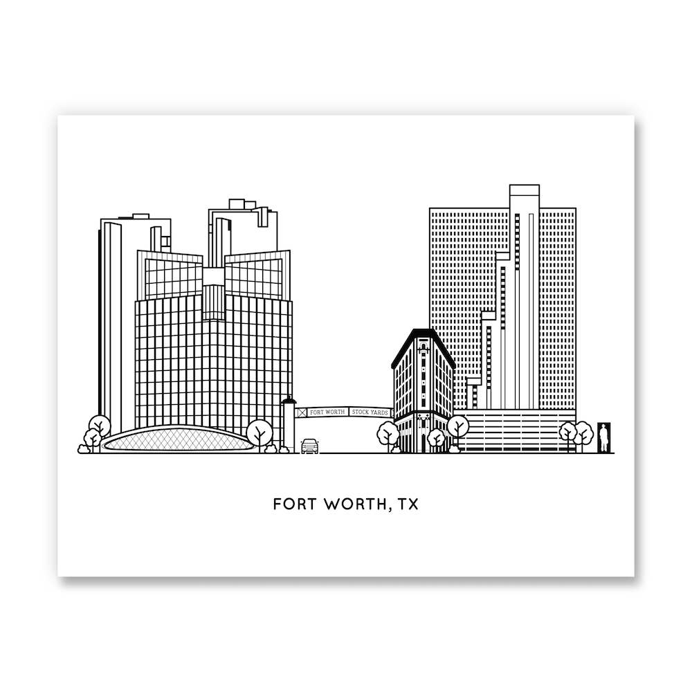 Fort Worth, Texas Mini Art Print | Kelly Renay (TX)