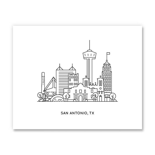 San Antonio, Texas Mini Art Print Kelly Renay (TX)