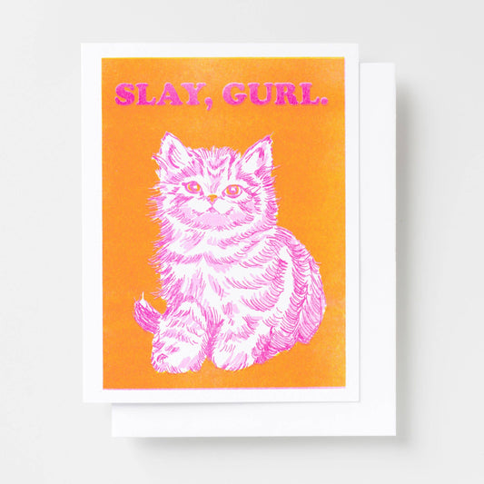 Slay Gurl Risograph Card | Yellow Owl Workshop (CA)