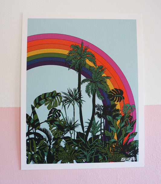Rainbow Palms Art Print | Ash + Chess (NY)