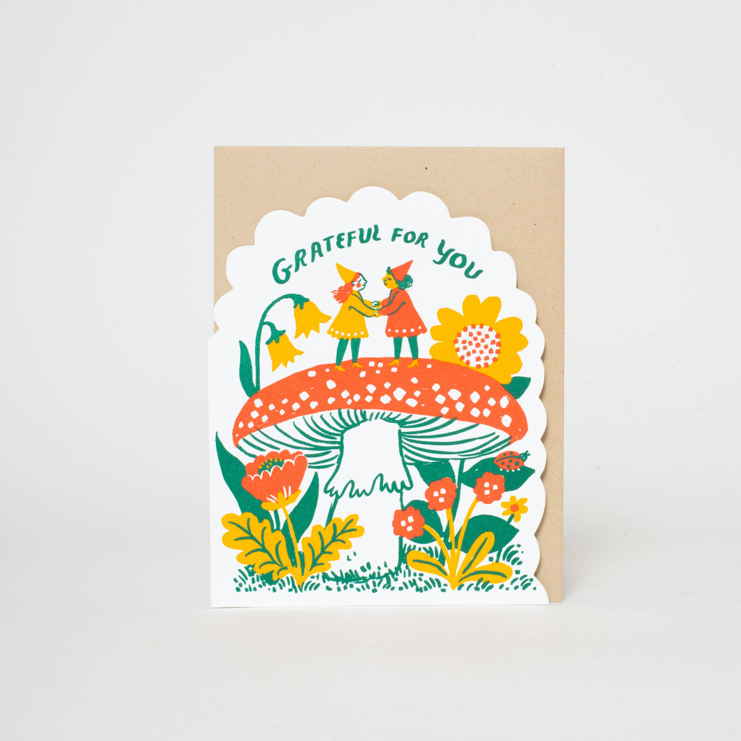 Grateful Gnomes Letterpress Card | Phoebe Wahl