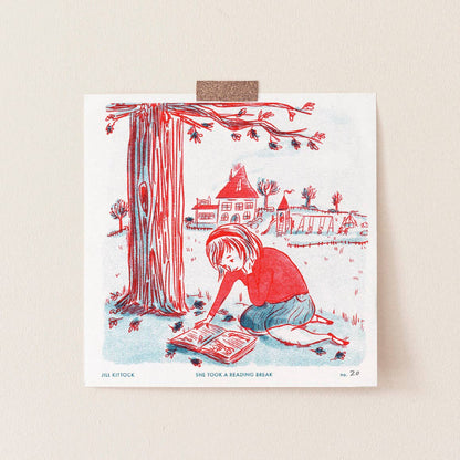 She Took A Reading Break Small Print | Jill Kittock (MN)