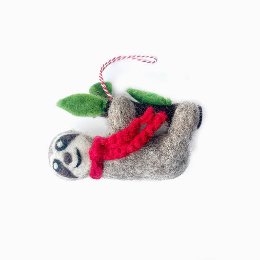 Sloth Wool Felt Ornament