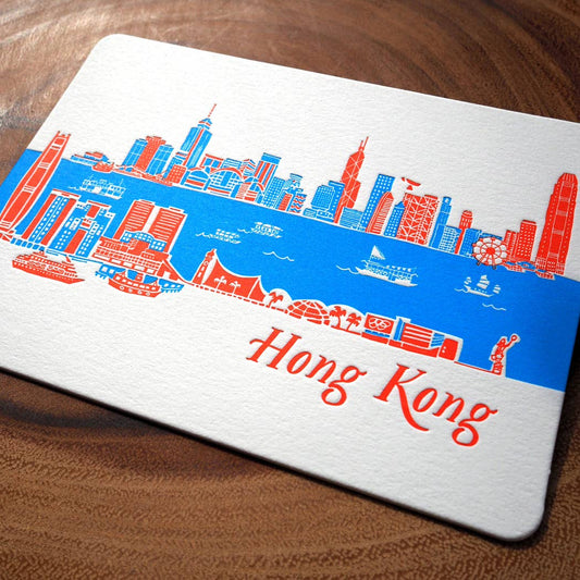 Hong Kong Skyline Letterpress Postcard | ditto ditto (HK)
