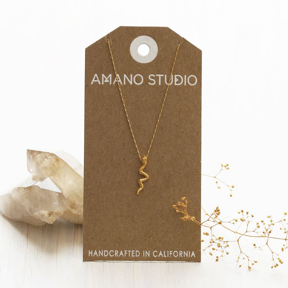 Tiny Gold Serpent Necklace | Amano Studio (CA)