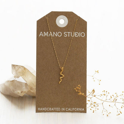 Tiny Gold Serpent Necklace | Amano Studio (CA)