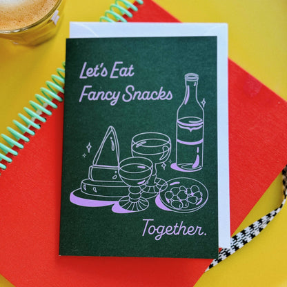 Let's Eat Fancy Snacks Invitation / Greeting Card | Mel Andrel (ME)