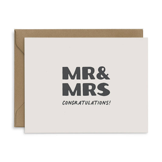 Mr & Mrs Wedding Greeting Card | Ruff House Print Shop (KS)