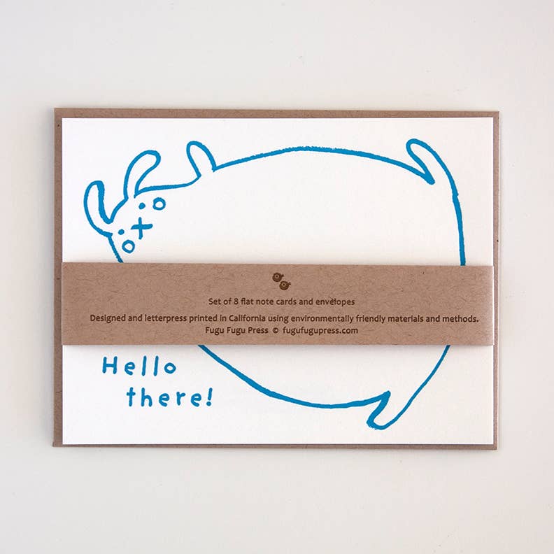 Hello Big Bunny Flat Letterpress Note Card