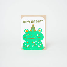 Load image into Gallery viewer, Hoppy Birthday Frog Letterpress Card | Egg Press(OR)
