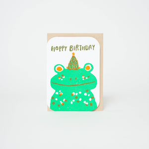 Hoppy Birthday Frog Letterpress Card | Egg Press(OR)