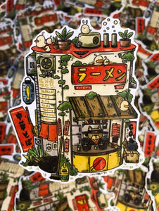 Cup Ramen Stall Vinyl Sticker | Suishiboiiyy (Canada)