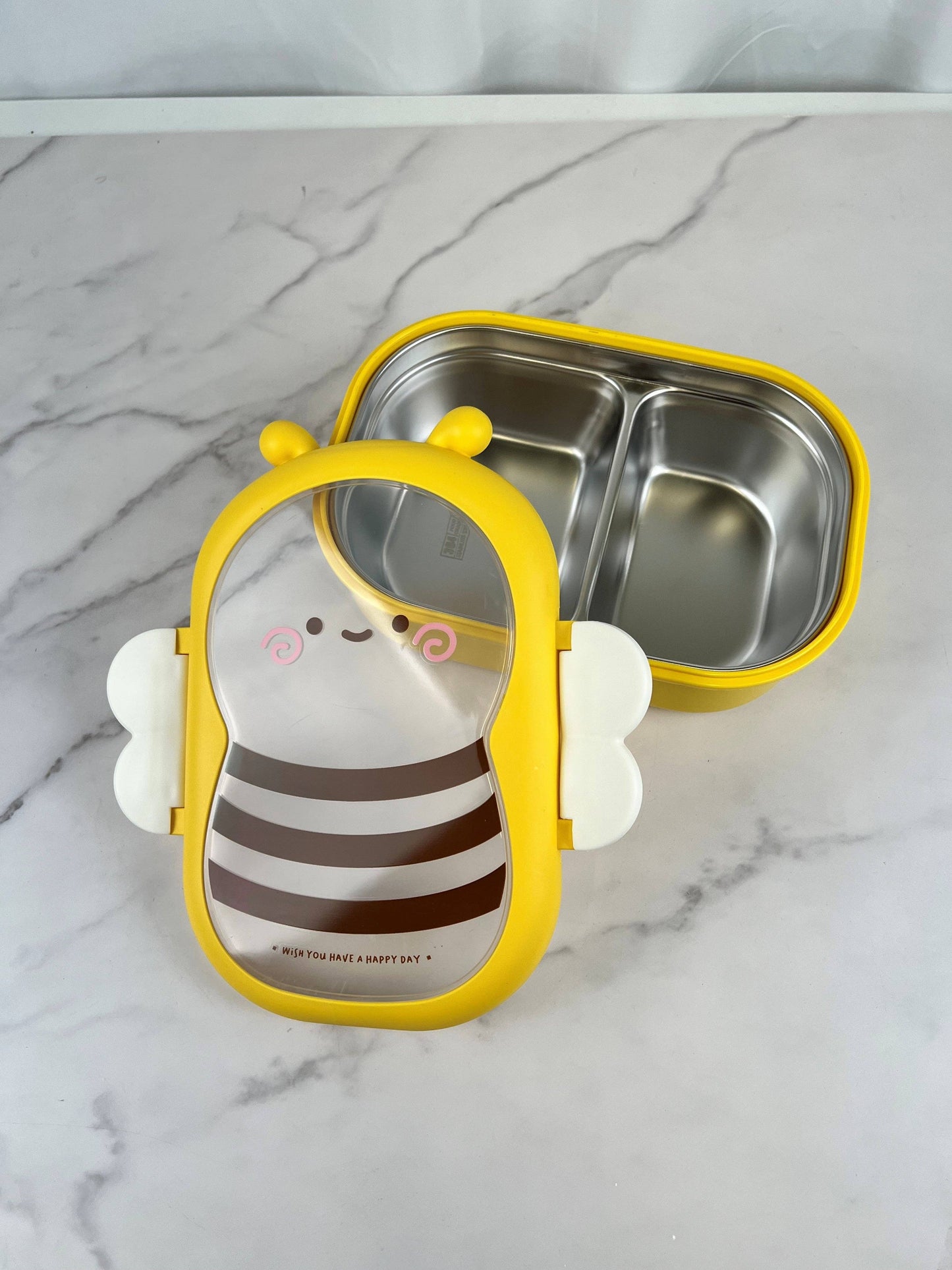 Honey Bee Bento Lunch Box with Stainless Steel Interior Lining (Japan)