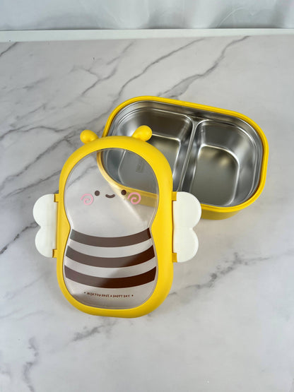 Honey Bee Bento Lunch Box with Stainless Steel Interior Lining (Japan)