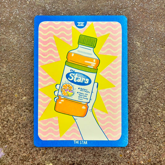 Cornerstore Tarot Risograph Print Postcard | The Stars | Christina Hu (CA)