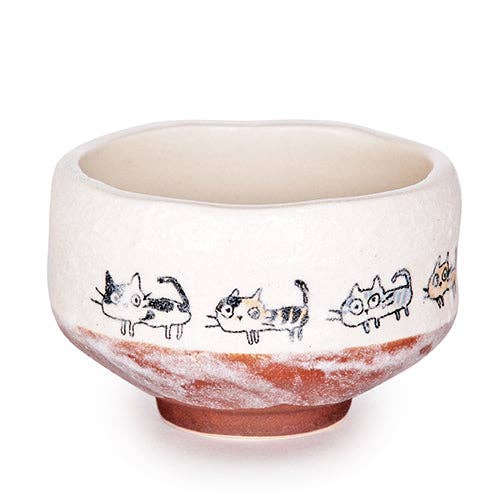 Neko Cats Porcelain Mini Matcha Bowl | Japan
