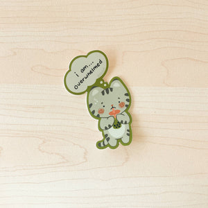 Overwhelmed Boba Cat Vinyl Sticker | Sarah Lee (CA)